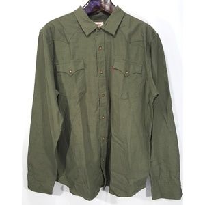 Men's Levis Button Down Size XL Olive Night NWT